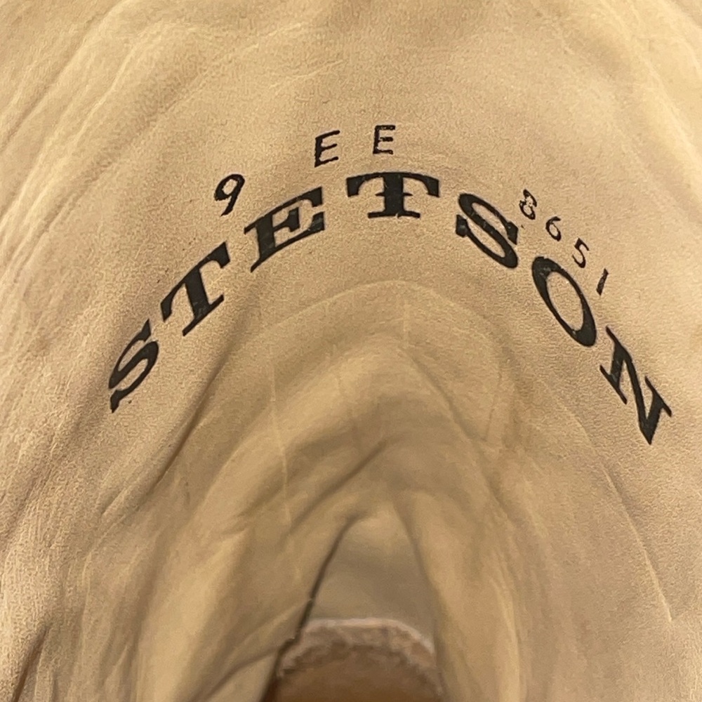STETSON Men’s Outlaw Bad Guy Harness Boots Tru X Lug Sole Handcrafted Tan Size 9 - Picture 10 of 16